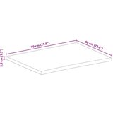 Stolna Mizna plošča z naravnim robom 70x60x3,8 cm trden mangov les, (21412329) | Shoptok.si
