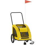 Prikolica za bicikl za ljubimce žuta od tkanine i željeza | shoptok.hr