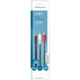 Nedis CAGB22200BK15, stereo audio kabl, 3,5 mm muški, 2x rca muški, niklovani, 1,50 m, crni Cene