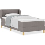 Box Spring Krevet s Madracem u Taupe - 100x200 cm Tkanina | shoptok.hr