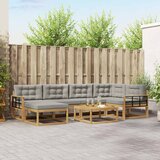  Set vanjskih sofa 7 kom. Bijela i svjetlosiva | shoptok.hr