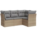  The Living Store Vrtna sedežna garnitura 4-delna z blazinami bež poli ratan - Vrtna Sedežna Garniture, (21452424) | Shoptok.si