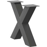  Noge za klubsko mizico v obliki črke X 2 kosa antracitne 60 x (42-43) cm jeklo, (22123882) | Shoptok.si