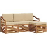 Set vanjskih sofa 4 kom. Prirodna i bež Bijela 185,5 x 122,5 x 73 cm | shoptok.hr