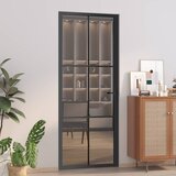  Unutarnja vrata 83 x 201,5 cm crna od ESG stakla i aluminija | shoptok.hr