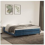  Box spring postelja z vzmetnico temno modra 160x200 cm žamet | Shoptok.si