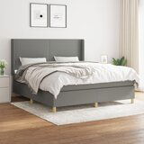 Maison Chic Box spring postelja - Vzmetna postelja z vzmetnico temno siva 160x200 cm blago SL14564, (21902079) | Shoptok.si
