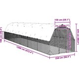  Kavez za kokoši s krovom 2,5x12x2,25 m pocinčani čelik | shoptok.hr
