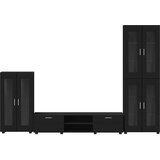  Set TV komoda FLORIN 3 kom. Crna Konstruirano drvo | shoptok.hr
