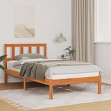 vidaXL Konstrukcija postelje z vzglavjem Voščeno rjava 90 x 190 cm | Shoptok.si