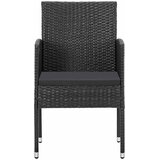  5-dijelni vrtni blagovaonski set crni Crna Dužina stola 80 cm | Shoptok.si