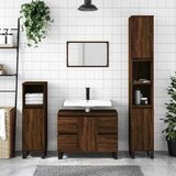 Maison Chic Kopalniška omarica - Kopalniški kabinet rjavi hrast 80x33x60 cm inženirski les, (21794996) | Shoptok.si