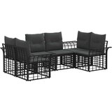  Set vanjskih sofa s jastukom 6 pcs Crna i tamno siva Poliester | Eponuda.ba