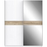 XORA omara z drsnimi vrati, bela, barve hrasta | Shoptok.si