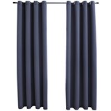 Furnova Zatemnitvene zavese z obročki 2 kosa antracitne 140x175 cm, (21917517) | Shoptok.si