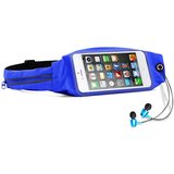 Cadorabo športna torba fanny pack z žepom za steklenico in žepom za mobilni telefon v bonbon modra - nastavljiva dolžina pasne torbe za mobilni telefon in zapiranje z zadrgo, (20562838) Cene