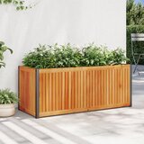 vidaXL Vrtno cvetlično korito 110x45x44 cm trden akacijev les in jeklo | Shoptok.si