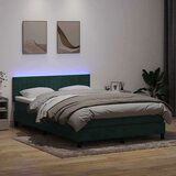 Box spring krevet s madracem tamnozeleni 140x210 cm baršunasti - Tamnozelena 140 x 210 cm Okomite pruge | shoptok.hr