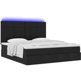 vidaXL Otomanski krevet s madracem i LED crni 180x200cm od tkanine | shoptok.hr