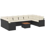 vidaXL 11-dijelni set vrtnih sofa od poliratana s jastucima crni | shoptok.hr