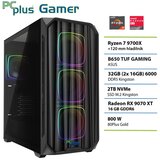 PCPLUS gaming namizni računalnik Ryzen 7 9700X/32GB/2TB NVMe SSD/Radeon RX 9070 XT 16GB/brez OS 148148 | Shoptok.si