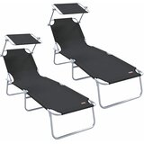  Ležaljka 2 pcs Crna 58 x 188 x 77cm Poliester | shoptok.hr