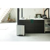 Brabantia Koš za odpadke s pedalom Bo, s plastičnim vložkom, 60 litrov - Matt Steel Fingerprint Proof | Shoptok.si