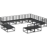 vidaXL Sjedeća garnitura za vrt 12 pcs Crna 353 x 283 x 71 cm Aluminij | shoptok.hr