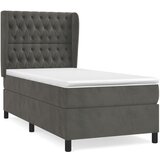 vidaXL Box spring postelja z vzmetnico temno siva 80x200 cm žamet, (20790719) Cene
