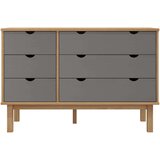  Predalnik OTTA rjav in siv 111x43x73,5 cm trdna borovina, (20654850) | Shoptok.si