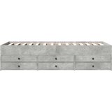 vidaXL Dnevna postelja s predali betonsko siva 100x200 cm inž. les | Shoptok.si
