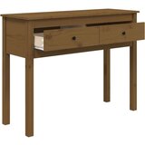  Konzolna mizica medeno rjava 100x35x75 cm trdna borovina, (20712464) | Shoptok.si