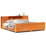  Posteljni okvir brez vzmetnice vošč. rjav 180x200 cm borovina | Shoptok.si
