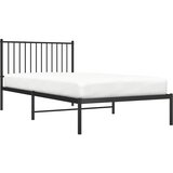  Metalni okvir za krevet s uzglavljem crni 100x200 cm | shoptok.hr
