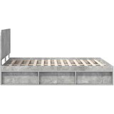  Konstrukcija postelje z vzglavjem Betonsko siva 150 x 200 cm, (5000103021) | Shoptok.si