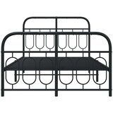 vidaXL Kovinski posteljni okvir z vzglavjem in vznožjem črn 120x190 cm | Shoptok.si