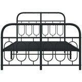vidaXL metalni okvir kreveta uzglavlje i podnožje crni 120x190 cm | shoptok.hr
