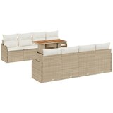 vidaXL Set sofe za vrt s jastučićima Bež Poli Ratan Akacija, 2-sjedalna sofa za vrt s jastučićima Bež Poli Ratan Cijene