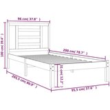  Okvir kreveta bez madraca 90 x 200 cm od masivne borovine Smeđa | Shoptok.si