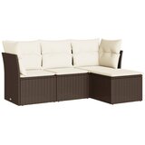 Maison Chic Seti vrtnega pohištva - Vrtna garnitura - Vrtni pohištvo set 4-delna z blazinami rjav poli ratan, (21816058) | Shoptok.si