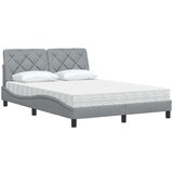 vidaXL Krevet s madracem svjetlosivi 140x200 cm od tkanine | shoptok.hr