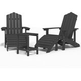  Vrtne stolice Adirondack s osloncem i stolićem HDPE antracit | shoptok.hr