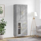 vidaXL Visoka komoda siva betona 69 5x34x180 cm od konstruiranog drva | shoptok.hr