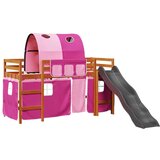  Dječji krevet na kat s tunelom rozi 80x200 cm masivna borovina | shoptok.hr