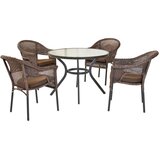Gardenson VRTNA GARNITURA RAVENNA aluminij barve grafita, temno rjava | Shoptok.si