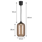 Brilagi LED luster na sajli R GLASS 1xE27/60W/230V preč. 14 cm crna/zadimljeno braon | Eponuda.com