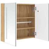  LED kupaonski ormarić s ogledalom bijeli i hrast 62x14x60 cm | shoptok.hr