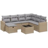  8-dijelni set vrtnih sofa s jastucima bež od poliratana | shoptok.hr