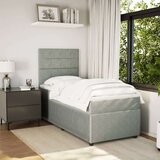 Box spring krevet s madracem svjetlosivi 90x190 cm baršunasti | shoptok.hr
