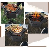 Vrt > Pohištvo za vrt Žar na oglje s 360° vrtljivo funkcijo, zložljivi žar, camping žar z ročaji, dim. 77 x 74 x 38 cm | Shoptok.si